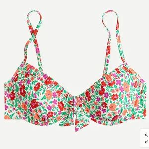 BRAND NEW with label, J.Crew RUCHED UNDERWIRE BIKINI TOP IN STORYBOOK FLORAL